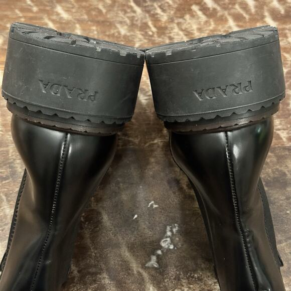 Prada Black Designer Chelsea Boots Nero Black Womens US size 9 PRADA 8 $1490 - Picture 12 of 16